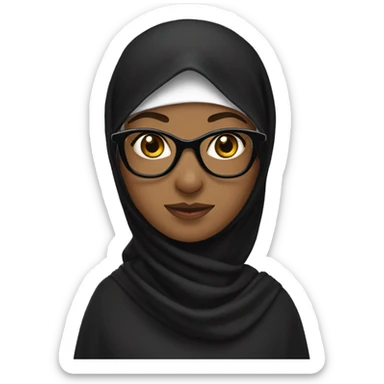 niqab girl with glasses sticker