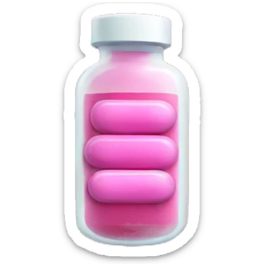 Pharmacy pink pill bottle  sticker