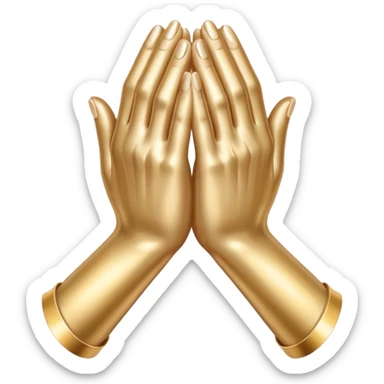 praying metallic hands sticker