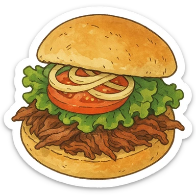 ghibli style Peruvian sandwich sticker