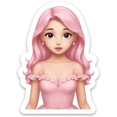 Ariana Grandę wearing a gorgepus pastel pink dress and being very coquette! sticker