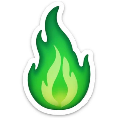 Green flames sticker