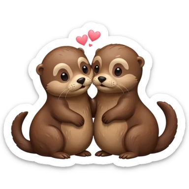 Kissing otters  sticker