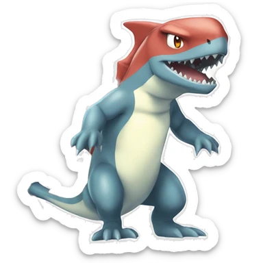 Sharpedo-Charmeleon-Gible-Larvitar-Fakémon Full Body sticker