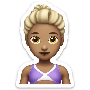 Gimnasta de gimnasia rítmica con maillot lila y mazas lilas sticker