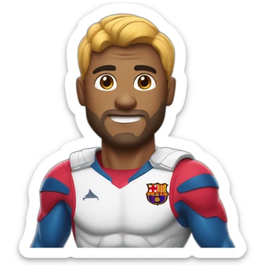 Inventa un superheroe con la camiseta del barcelona sticker