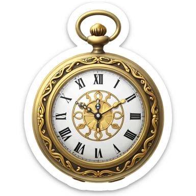 Old pocket watch with chain ￼ sticker
