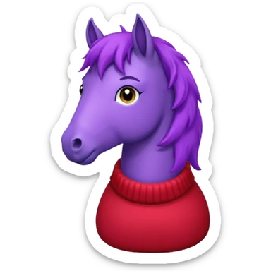 Purple horse wearing red sweater

 sticker