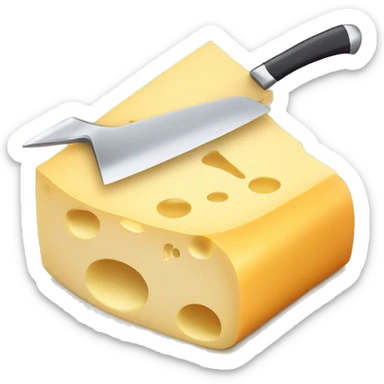 Knife chopping cheese sticker