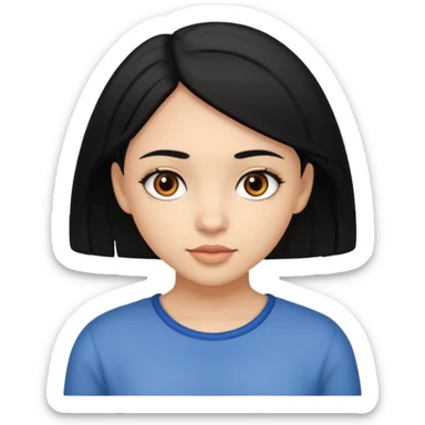 сделай ей черные волосы и карие глаза и похожей на нее sticker