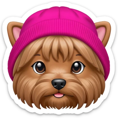 Yorshire terrier beanie hat sticker