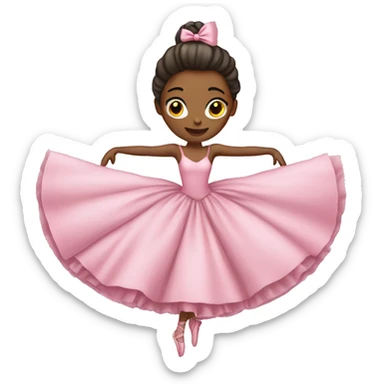 ballerina with huge pink dress with a big bow  sticker