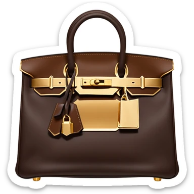 hermes birkin dark brown bag gold hardware sticker