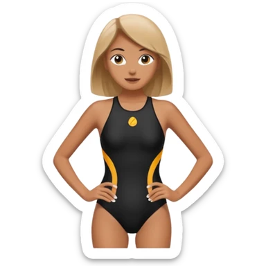 femme maillot de bain 2 pièce noir   sticker