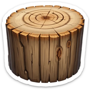 simple wood log sticker