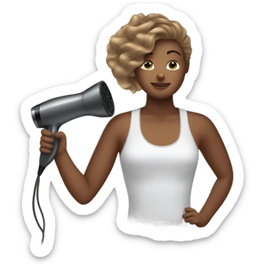 Blow drying hair sticker