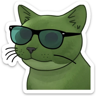 Cat in sunglasses selling drugs sticker