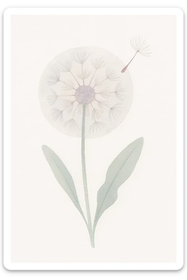 dandelion, realistic watercolor style, soft colors, delicate details sticker