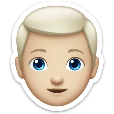 Straight faced baby Caucasian boy with blue eyes and blue hair sticker