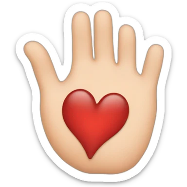 Half of a heart with one hand sticker