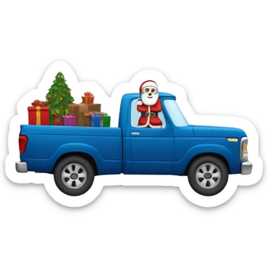 Santa driving a ford f150 sticker