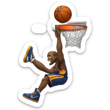 An basketballer doing a dunk sticker