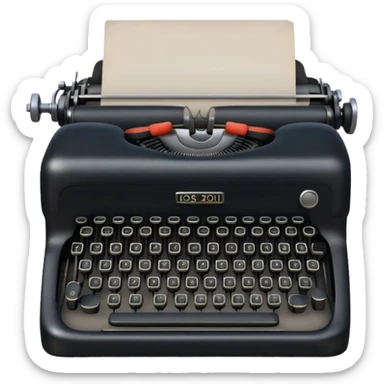 black antique tortured poets department typewriter sticker