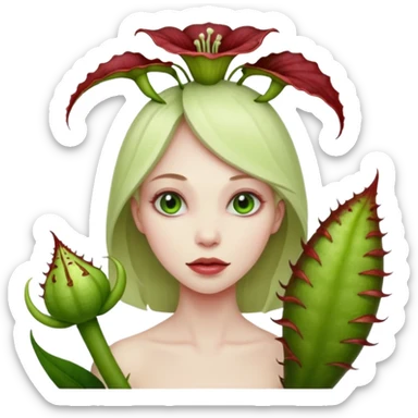 Mujer planta carnivora sticker