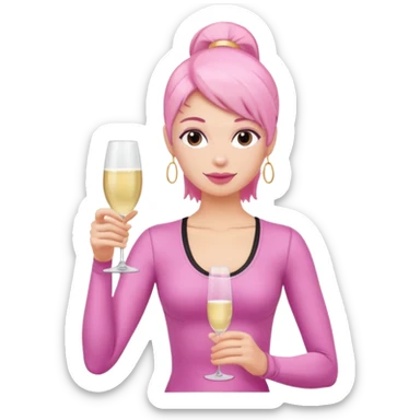 pink pilates prosecco sticker