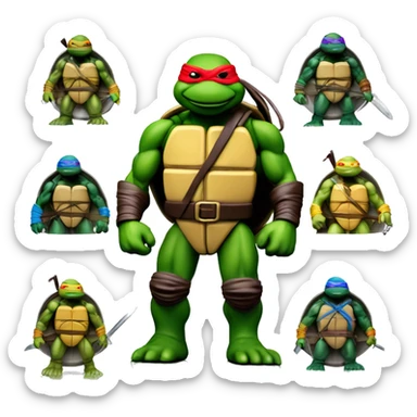 Teenage Mutant Ninja Turtles Action Figures: Iconic-style Candid Likeness 1990’s Toy sticker
