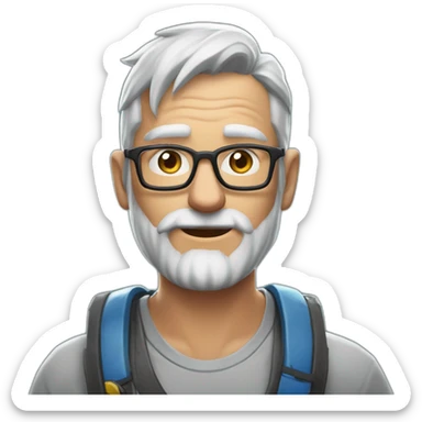 old guys play video game her name is maxime frys, he love fortnite sticker