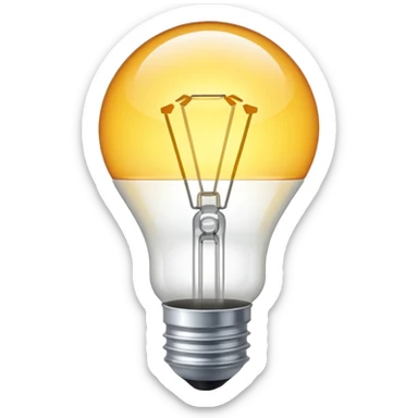 a glowing lightbulb where you can't see the middle of it because it is glowing so bright sticker