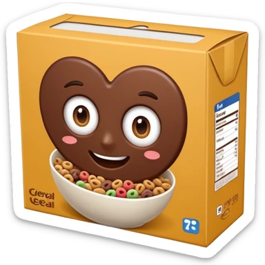 brown chocolate cereal box with no face sticker