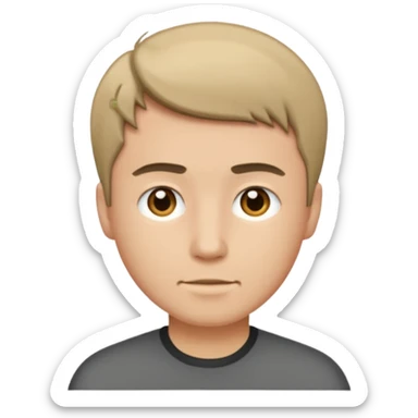 man with short hair medium tone sticker