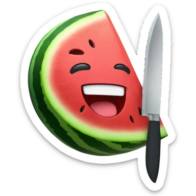 watermelon with knif sticker
