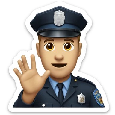 Policeman don’t know with hands up sticker