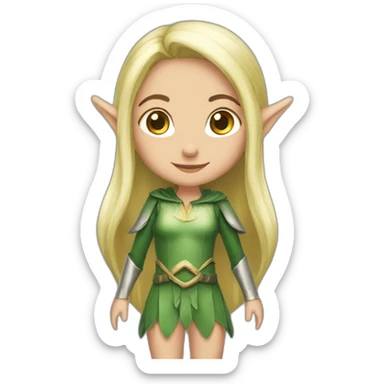 metalic-shy-elf-girl sticker