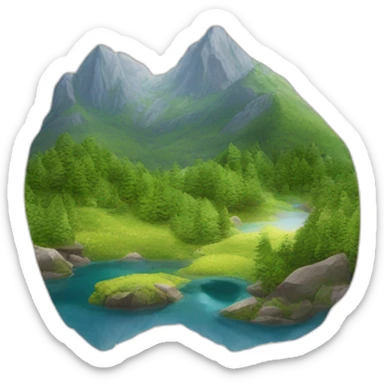 , Bergen con arte de la naturaleza sticker