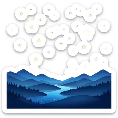 peaceful night sky with stars sticker
