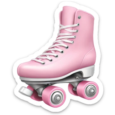 Pastel pink rollerskates with whitetoestop sticker