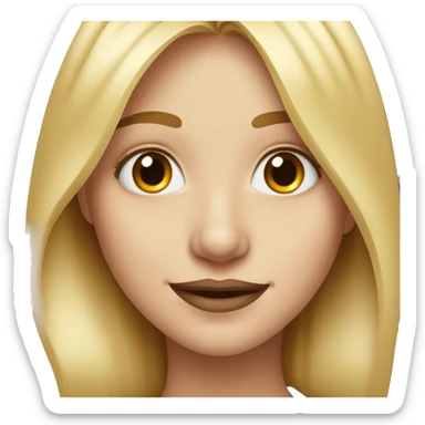 smiling blonde girl portrait with mole on upper lip sticker