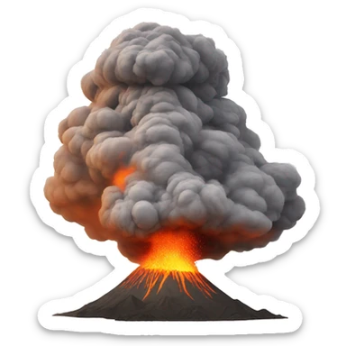 erupting volcano turkey sticker
