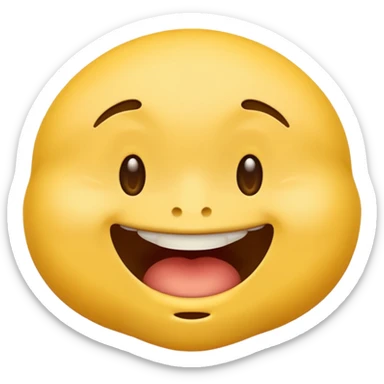 Classic yellow emoji biting bottom lip sticker