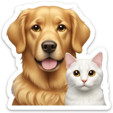 Retriever and 2 cats  sticker