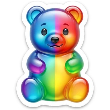 Rainbow colored Gummy bear  sticker