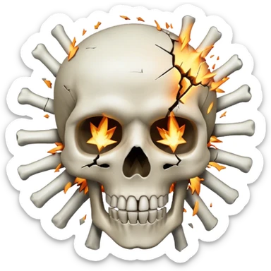 A skul exploding  sticker