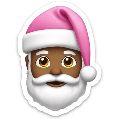santa with pink bows sticker