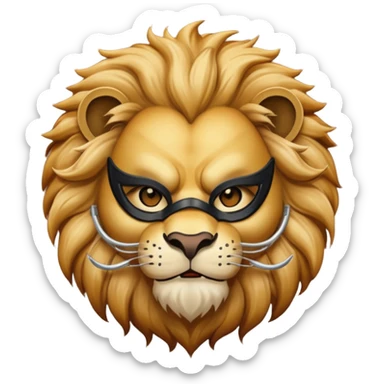 A masked lion sticker