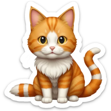 Make me a orange tabby cat with a white chin and a bit of white on the end of his tail sticker