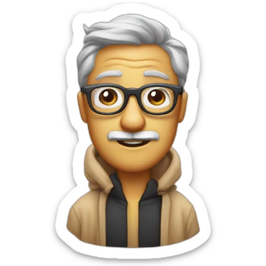 Sorcière avec des lunettes de soleil fumant avec des AirPods dans les oreilles sticker